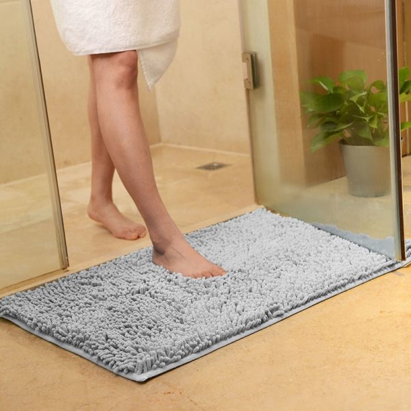 tapis salle de bain gris style élégant