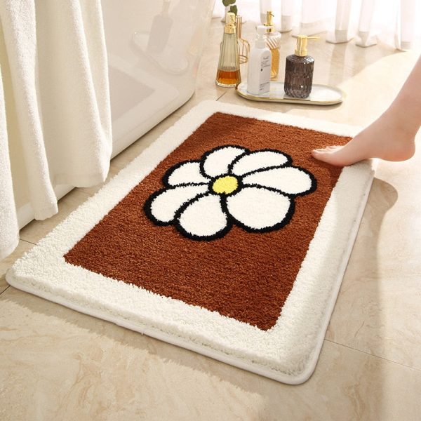 tapis de bain crème pour salle de bain élégante