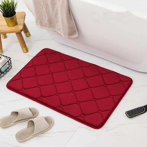 tapis de bain galet rouge