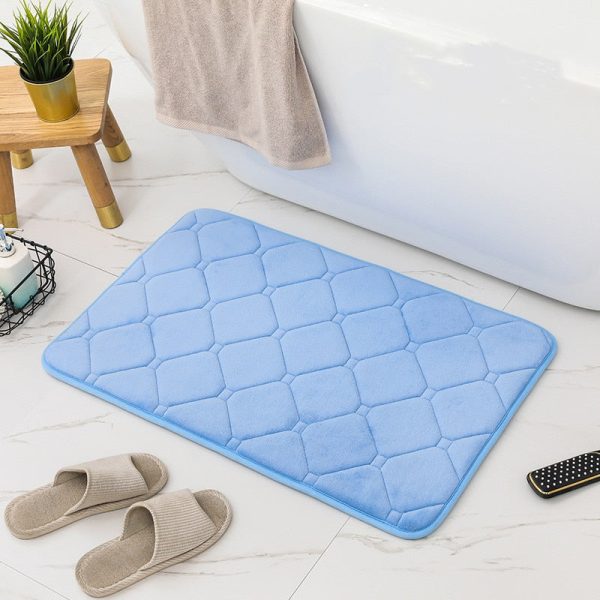 tapis de bain galet bleu