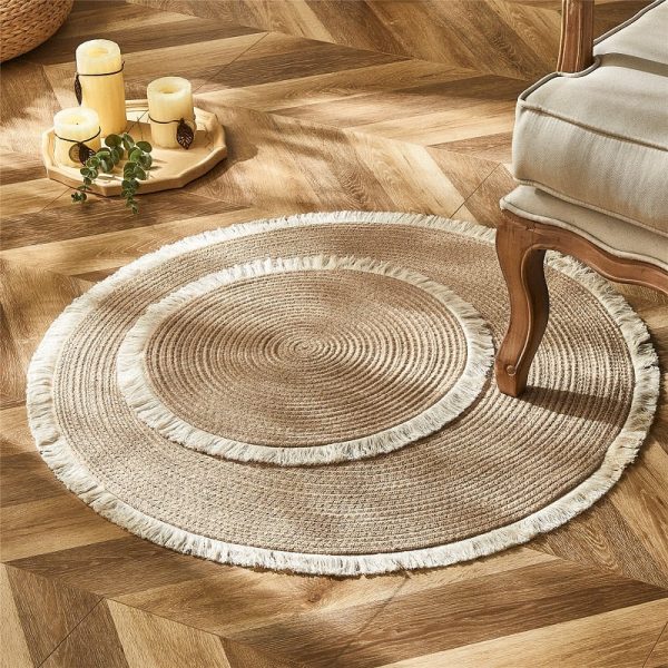 Tapis rond toile de jute
