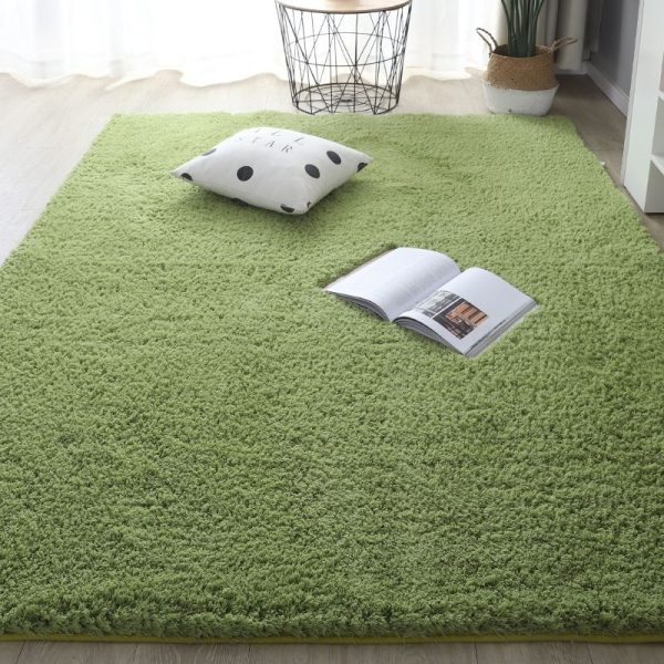 tapis shaggy vert pour maison