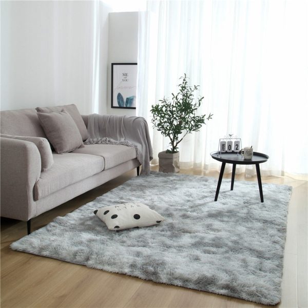Tapis shaggy gris