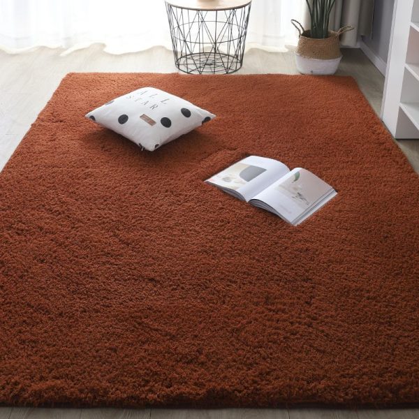 tapis shaggy marron luxueux