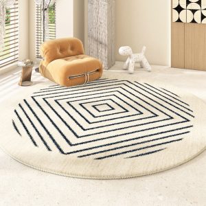 grand tapis rond salon élégant
