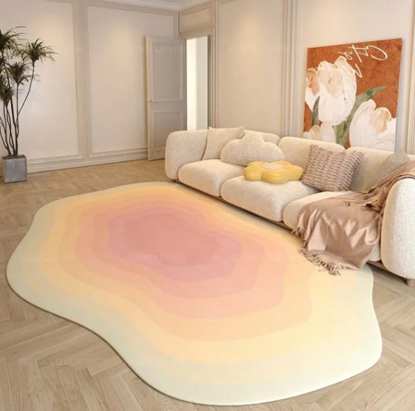 tapis design coloré rose