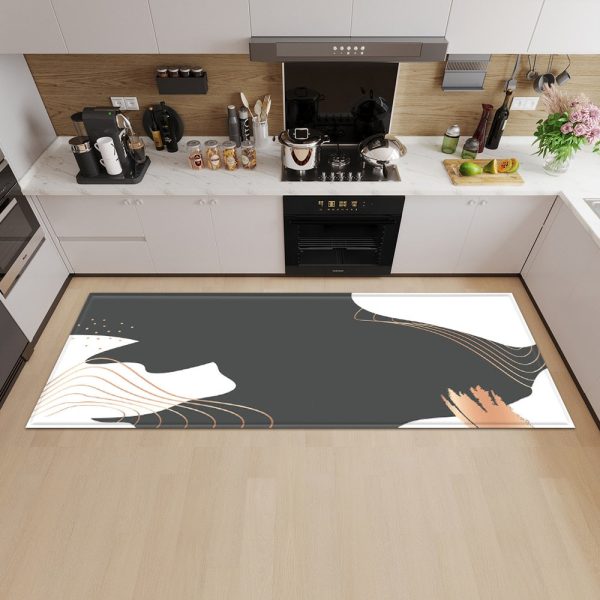tapis de cuisine noir et blanc