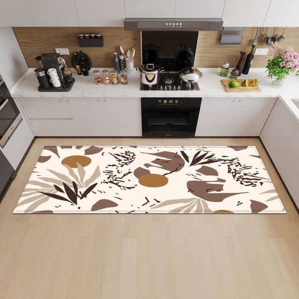tapis de cuisine beige