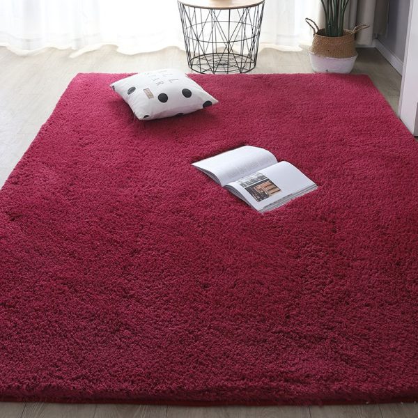 tapis shaggy bordeaux