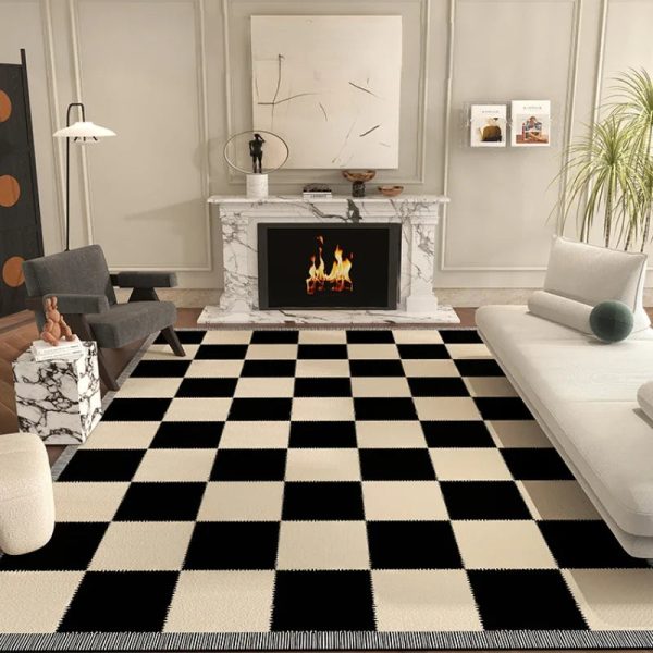 grand tapis damier élégant
