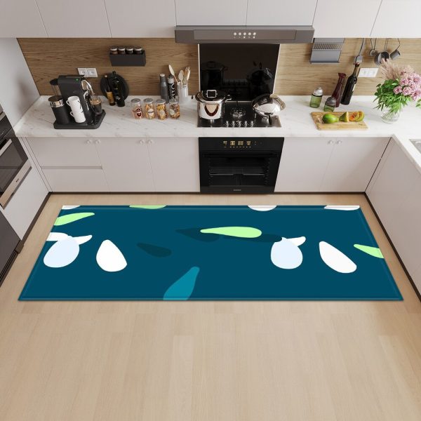 tapis de cuisine bleu