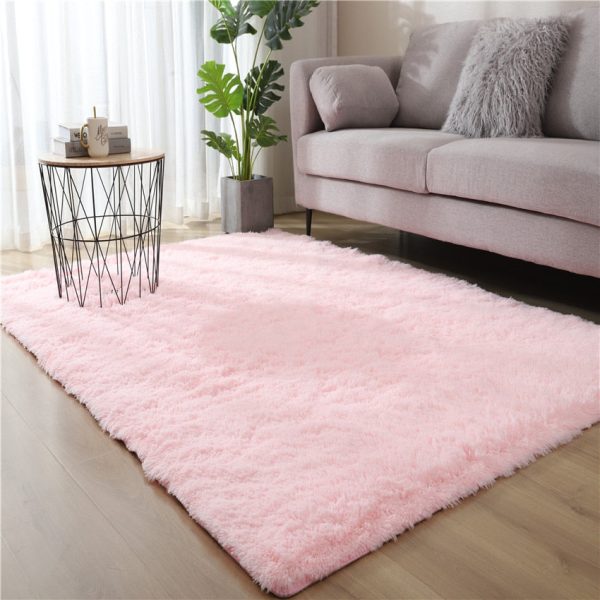tapis shaggy rose élégant