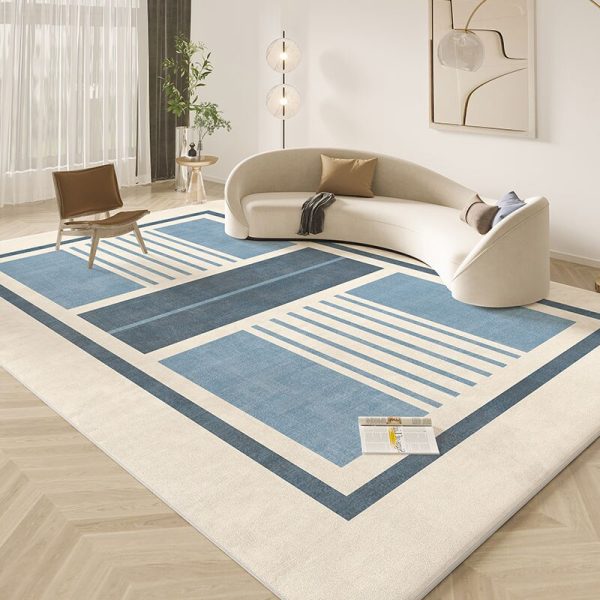tapis salon moderne bleu