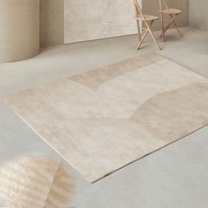 tapis shaggy beige élégant