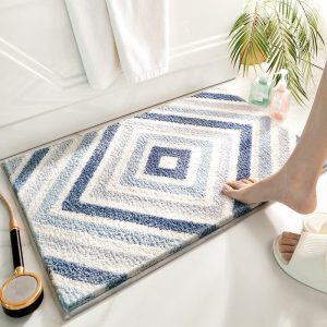 tapis de bain bleu canard