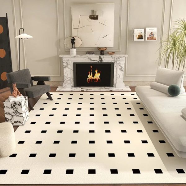 tapis damier noir blanc