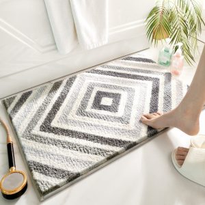 tapis de bain à motif gris