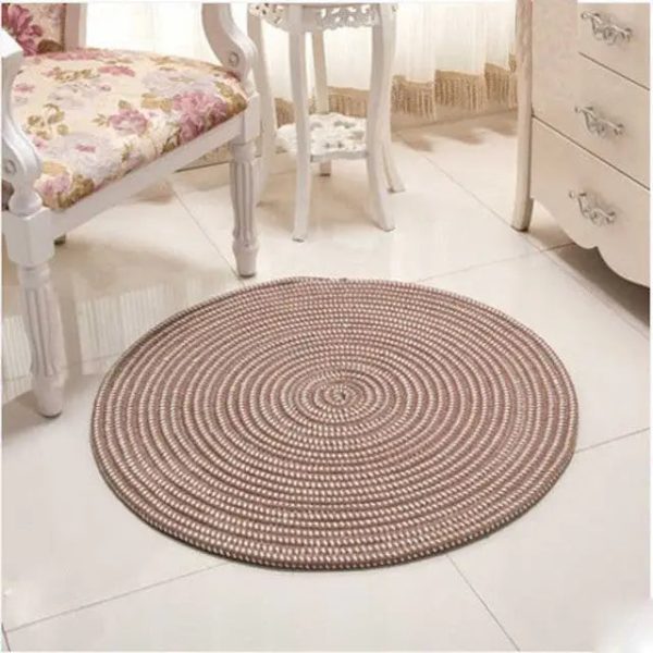 tapis jute rond brun élégant