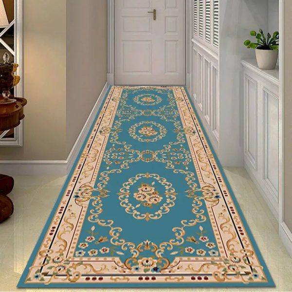 tapis de couloir bleu