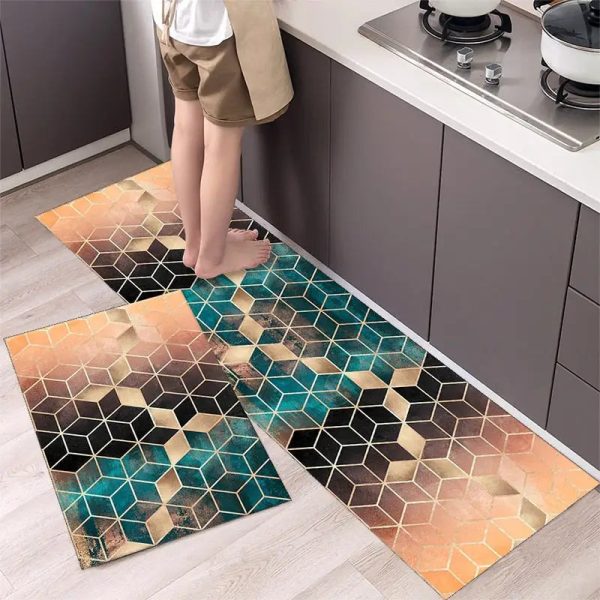 tapis cuisine marron élégant
