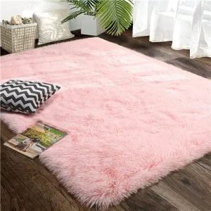 tapis de salon rose