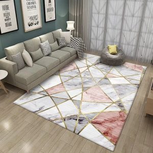 tapis moderne mosaïque rose