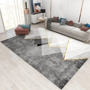 tapis sobre moderne blanc et gris