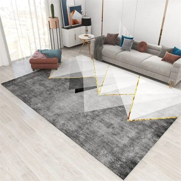 tapis sobre moderne blanc et gris