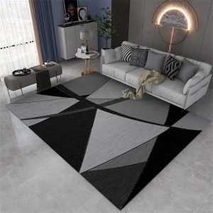 Tapis moderne noir et gris
