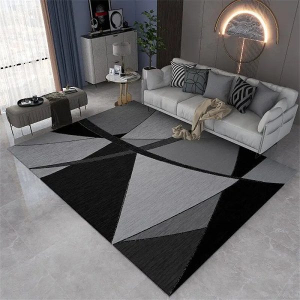 Tapis moderne noir et gris