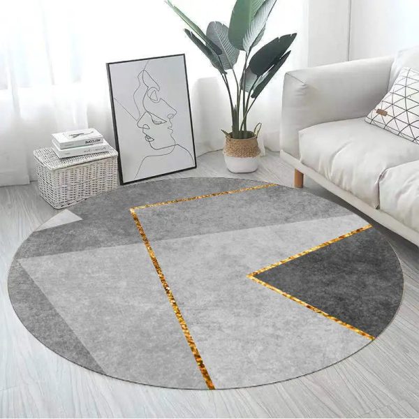 Tapis rond de salon gris élégant