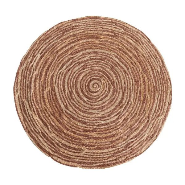 tapis rond jute marron