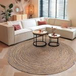 tapis circulaire jute marron