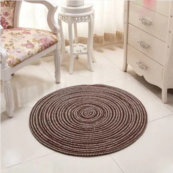 tapis jute rond marron