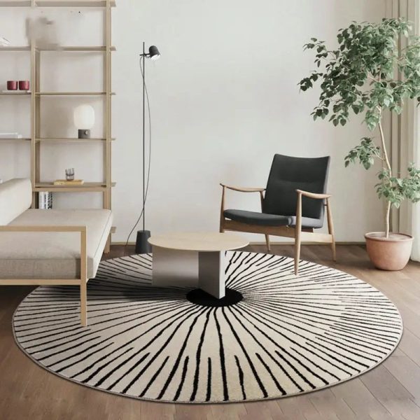 Tapis rond WILTON beige élégant
