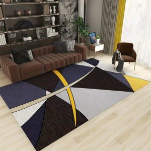 Tapis moderne à motifs en salon