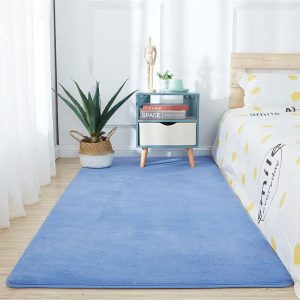 tapis chambre bleu décor élégant