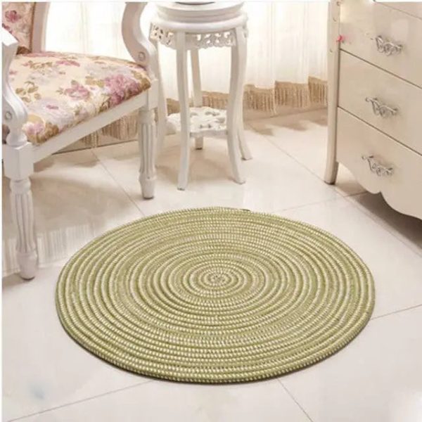 tapis jute rond vert