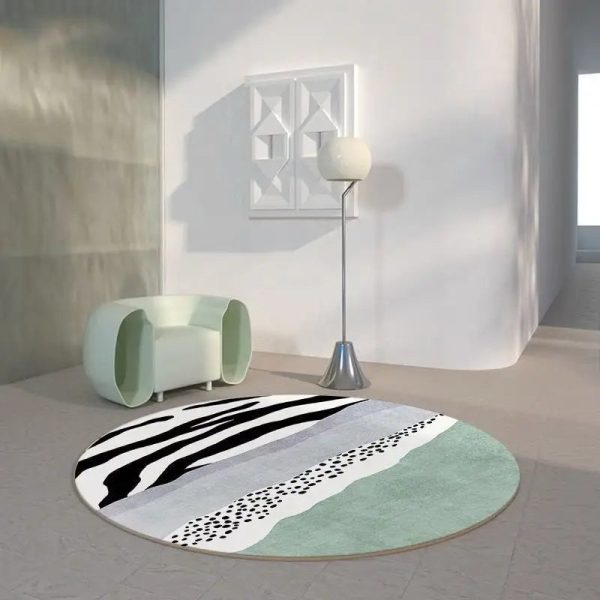 tapis rond motif vache