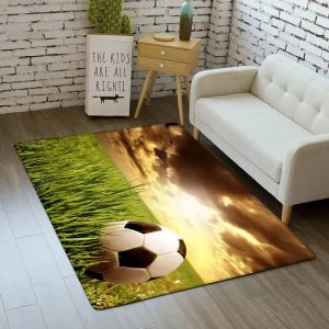 Tapis enfant football jaune