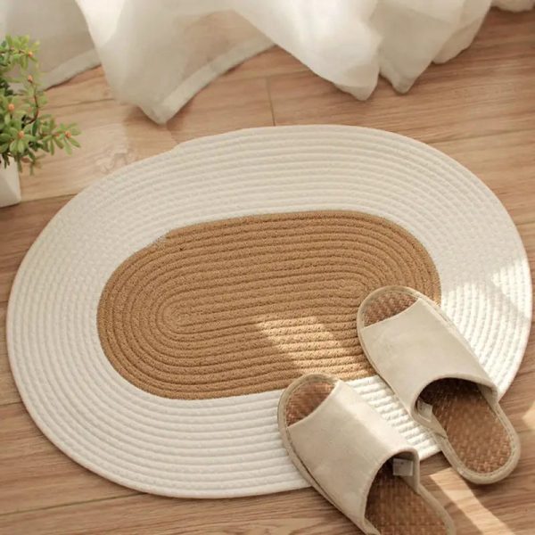 tapis jute ovale blanc