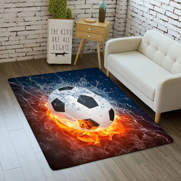 tapis football bleu et rouge