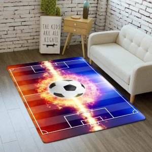 tapis enfant football rouge