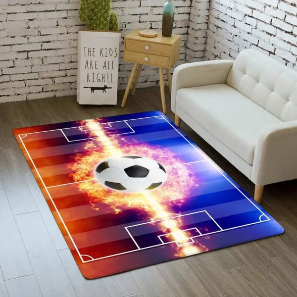tapis enfant football rouge