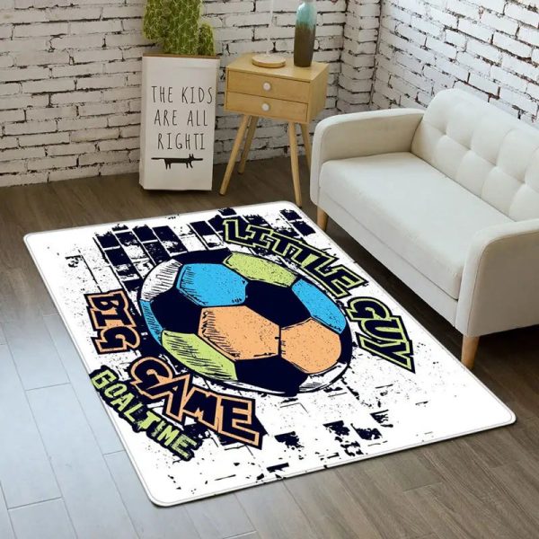 tapis enfant football blanc
