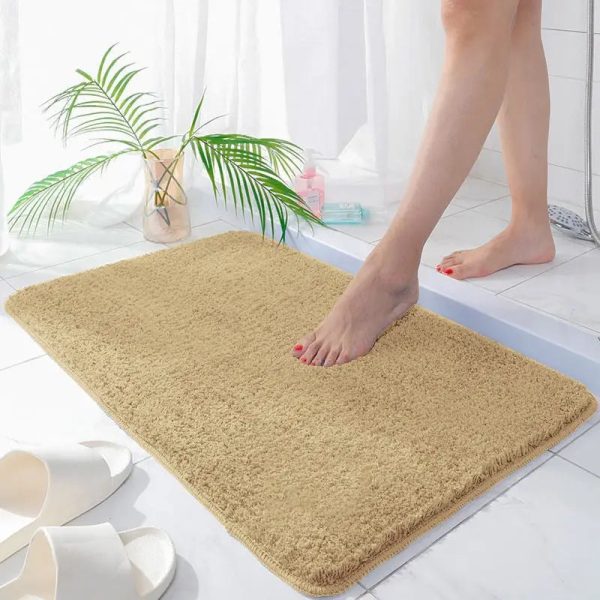 tapis de bain beige élégant
