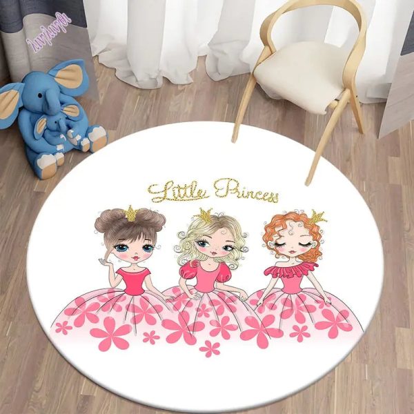 tapis rond fille coloré