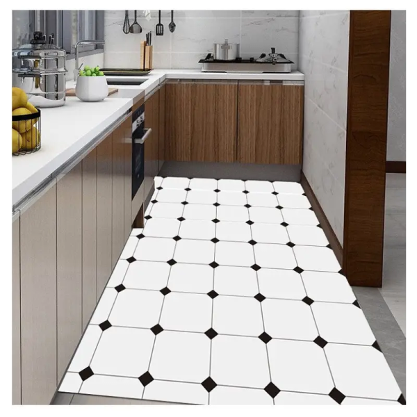Tapis vinyle carreaux de ciment cuisine