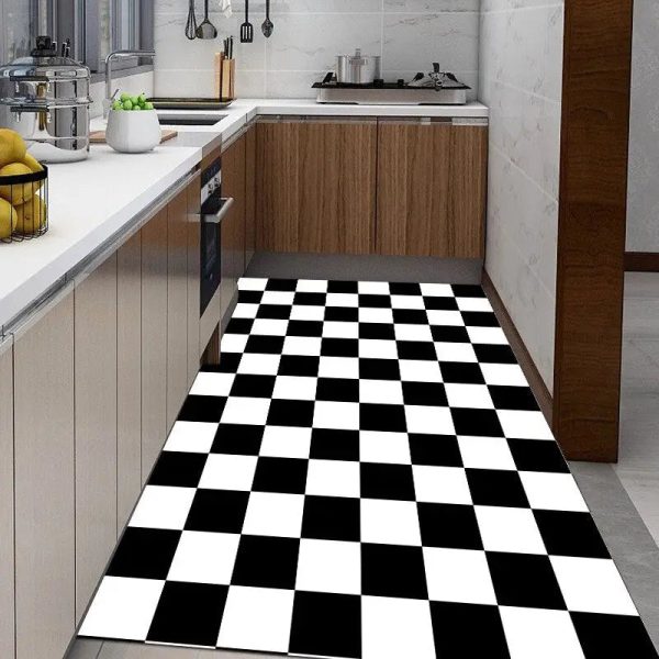 Tapis vinyle noir et blanc