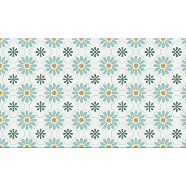 tapis vinyle vert élégant